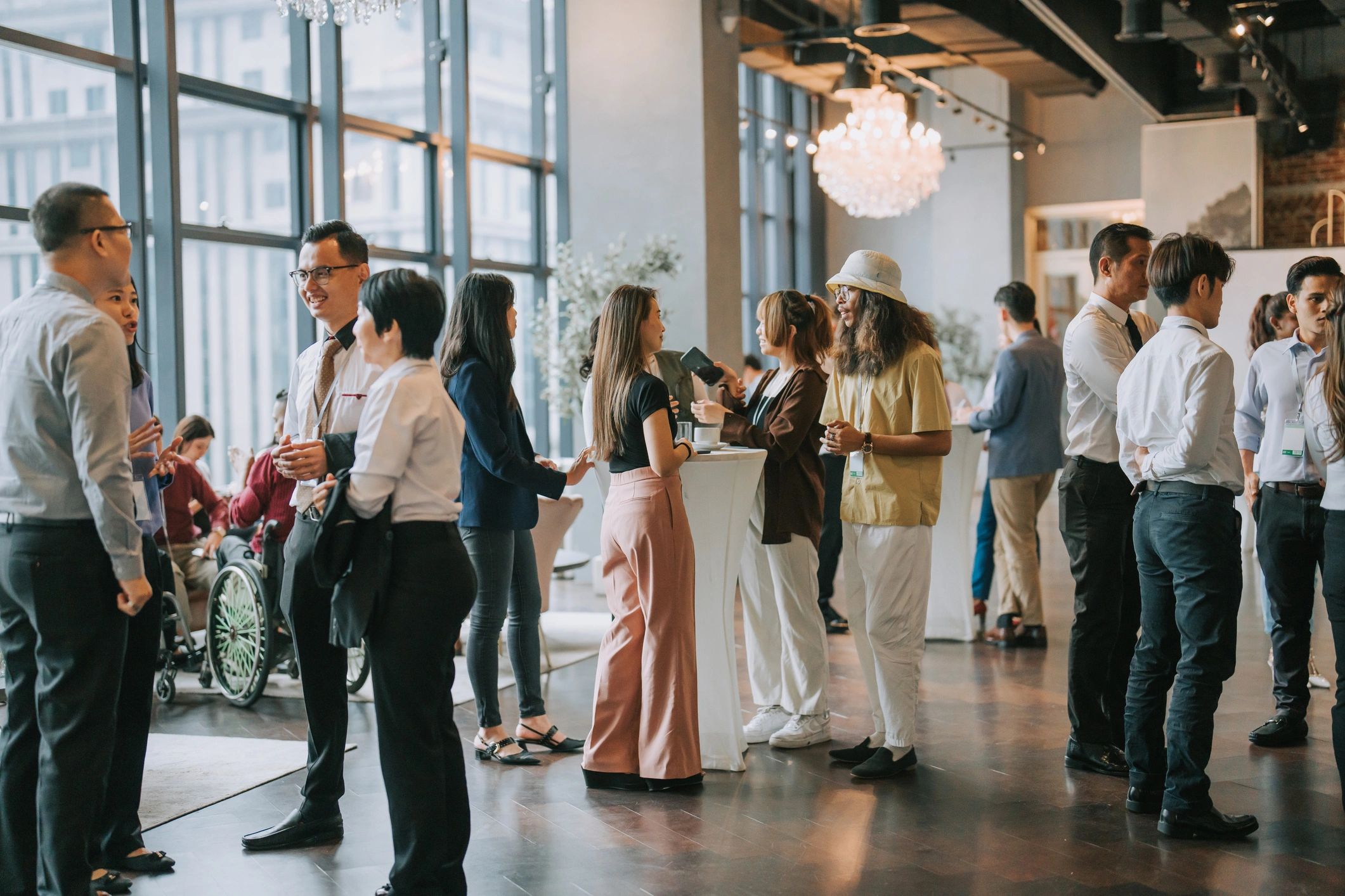 Networking social event at an indoor venue